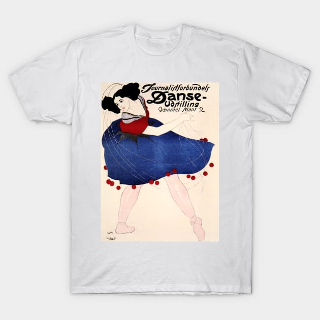 Danish Dancing Competition JOURNALISTFORBUNDETS Danse-Udstilling 1908 Event Poster T-Shirt by vintageposters